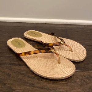 Micheal Kors jute flip flops